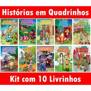 Imagem de Kit 10 Livros Infantis  Fábulas em Quadrinhos  Histórias Clássicas Ilu