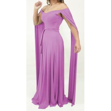 Imagem de Vestido Feminino Longo Madrinha Capa Longa Duplo Casamento - Casual Dr