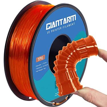 Imagem de GIANTARM Filamento de TPU laranja, 1,75 mm de consumo flexível macio para impressora 3D, carretel de 1 kg 95A (1 kg), precisão dimensional +/- 0,05 mm