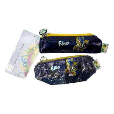 Imagem de Estojo Necessaire Sestini Fuleco Copa do Mundo FIFA Brasil 2014, Azul, 19x5x4 cm, Mascote Oficial