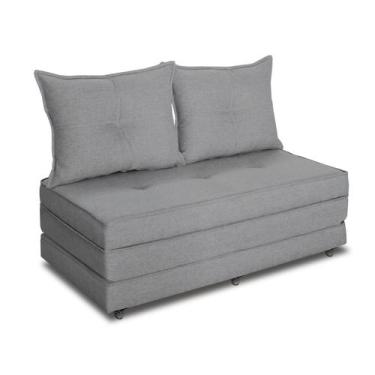 Imagem de Pufe Cama Dobrável Casal 130 Com 02 Almofadas Premium - Due Decor, Lin