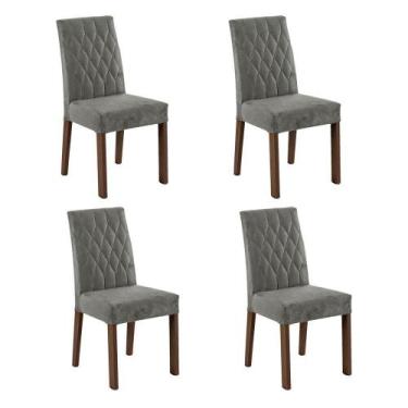Imagem de 4 Cadeiras De Jantar 4256 Rustic/silver Madesa Rustic/silver