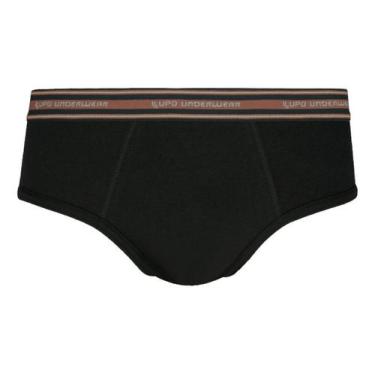 Imagem de Cueca Slip Plus Size Lupo 554 Algodão Masculino, Preto, XXG 58 a 60
