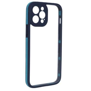 Imagem de Capa Capinha Transparente Borda Compatível Iphone 12 Pro Max - Tesla S