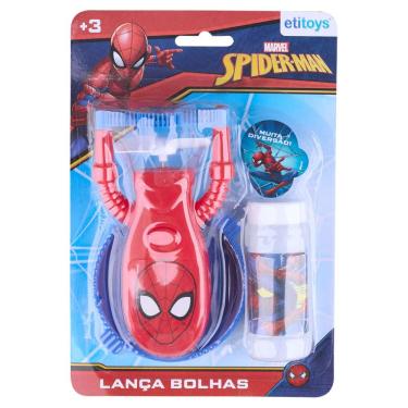 Imagem de Lança Bolhas de Sabão Spiderman Etitoys Vermelha