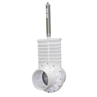 Imagem de Valterra Válvula de portão pneumática de PVC 6601P, cinza, deslizamento de 15 cm, cilindro de metal