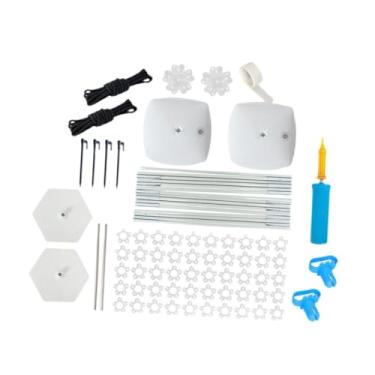 Imagem de Fenteer Kit de suporte para arco de balão, estrutura ajustável para arco de balão, suporte para plantas, estável com base de água para suprimentos de festa de, Base Hexagonal Branca