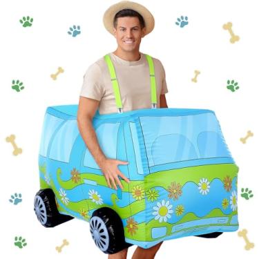 Imagem de Shyyween Fantasia inflável de Halloween misteriosa para cosplay de carro para homens e mulheres 3D fantasia de ciclismo para fantasia de dramatização, festa de aniversário