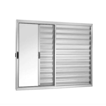 Imagem de Veneziana 100x150 3 Folhas – Alumínio Brilhante – Linha 18 Modular