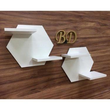 Imagem de Prateleira De Nicho Hexagonal Decoração Moderna 2 Peças - B&D Arte e D
