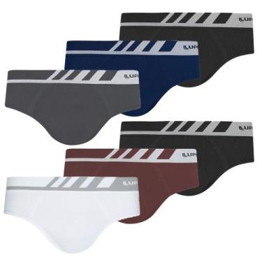 Imagem de Combo 6 Cuecas Slip Sem Costura Microfibra Lupo Original Nf, G, Sortid