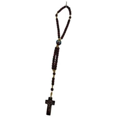 Imagem de Terço Pulseira Madeira Nossa Senhora Aparecida - Marrom