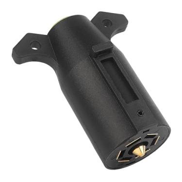 Imagem de NWUCZW Conector de fiação de luz de reboque de 7 pinos para trailer de substituição para trailer, extremidade macho de 7 vias, redondo, estilo trailer, conector de lâmina