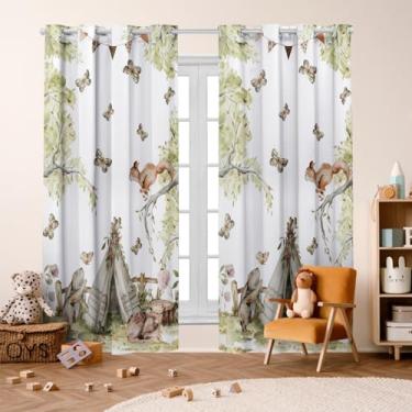 Imagem de Cortina Infantil Decorativa, 300x220cm, Poliéster, 2 Folhas, Estampada, para Quarto de Bebê e Criança (CABANINHA)