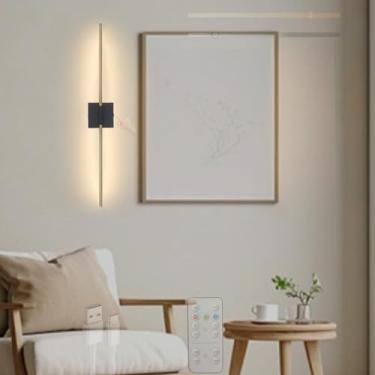 Imagem de Luzes de parede LED operadas por bateria com controle remoto e controle de toque, lâmpadas de parede reguláveis recarregáveis magnéticas giratórias de 350° arandelas de parede sala de estar quarto