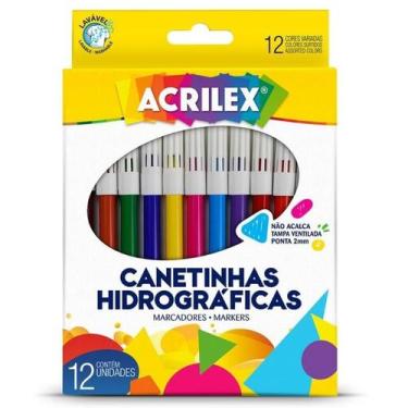 Imagem de Canetinhas Hidrográficas Acrilex com 12 cores
