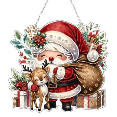 Imagem de Kit de arte com diamantes JJFox DIY de dupla face do Papai Noel