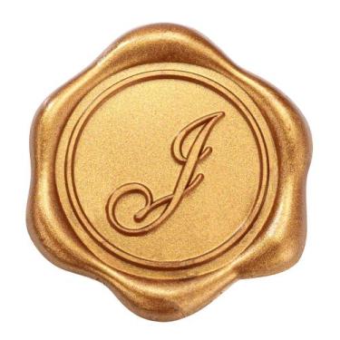 Imagem de Adesivo Yoption J Wax Seal, pacote com 50 unidades, ouro antigo, 3 cm