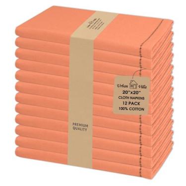 Imagem de Guardanapos de pano Urban Villa Orange 100% algodão, conjunto de 12