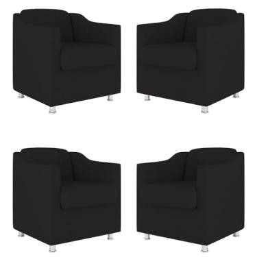 Imagem de Kit 4 Poltronas Decorativas Tilla Suede