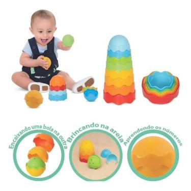 Imagem de Brinquedo Torre Mágica Bebê Empilhar e Encaixar Educativo - Mercotoys