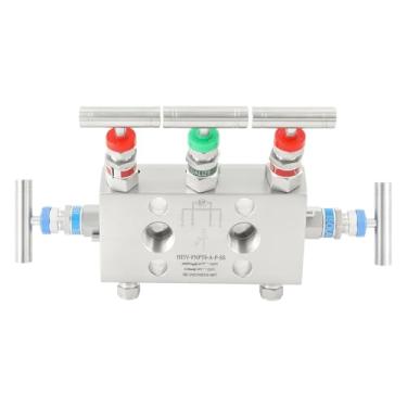 Imagem de VALVENTO Coletor de 5 válvulas 316 aço inoxidável 5 vias distribuidor de gás coletor de alta pressão para medidores de pressão e transmissores de pressão da Rosemount, Siemens, Honeywell, E+H