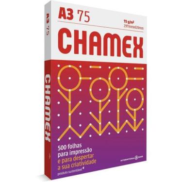 Imagem de PAPEL SULFITE CHAMEX-A3 BRANCO 75g COM 500 FOLHAS
