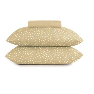 Imagem de Altenburg Jogo de Lençol Cama King Malha Fio Penteado 100% Algodão Bits Poá Bolinha Vintage 3 Peças