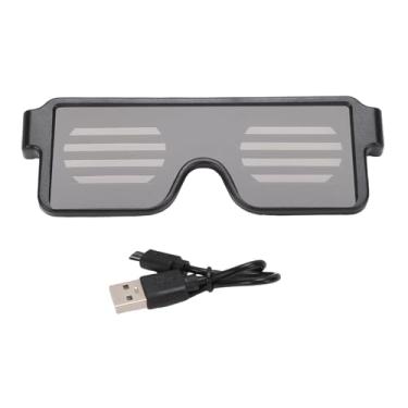 Imagem de aqxreight Óculos de Iluminação LED, 11 Padrões Brilhantes Com Luzes LED Rosadas para Shows de Festas Em Boates, Bateria Recarregável USB Embutida