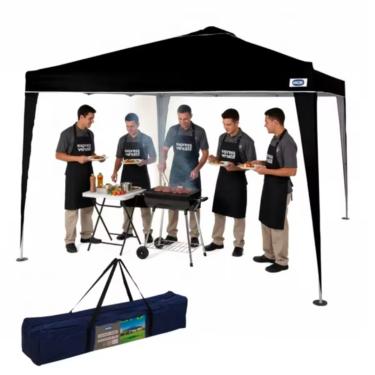 Imagem de Tenda Barraca Gazebo Dobrável X-Flex Oxford 3x3m Preto Estrutura Reforçada e Proteção UV Solar Ideal para Praia, Piscina, Camping e Área Externa + Bolsa de Transporte.