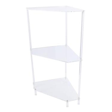 Imagem de Generic Mesa de Cabeceira Triangular de Acrílico Resistente à água Pequena Mesa de Cabeceira de chá para Sala de Estar Organizador de Quarto de Banheiro Lateral de Canto de Acrílico de 3 Camadas