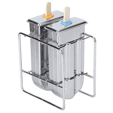 Imagem de aqxreight Moldes de Aço Inoxidável Molde de Sorvete Casa Cozinha DIY Ferramenta para Fazer Gelo Cabeça Redonda Limpeza e Armazenamento de Bastões DIY 10 Peças 2 Peças Completas Com Tampas de Saco