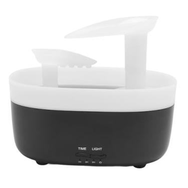 Imagem de aqxreight Umidificador de Mesa de 280ml Máquina Inovadora de Aromaterapia Com Cena de água Umidificador Ultrassônico Portátil de Névoa Grande para Quarto de Casa Os Interruptores Pretos Também (Preto)