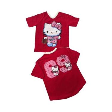 Imagem de Camiseta Feminina De Verão Sanrio Hello Kitty Manga Curta Tamanho 89 S
