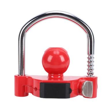 Imagem de aqxreight Trava de Reboque Resistente Em Forma de U Antirroubo - Proteção de Veículo para Vários Tipos de Reboque Vermelho