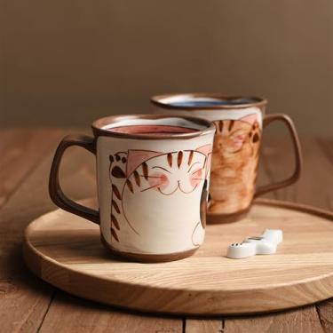 Imagem de TAKEMI Canecas japonesas para gatos Arita-yaki, conjunto de 2 (vermelho e azul), 283 g – Feito no Japão, xícaras de chá e café em caixa de presente para matcha, latte e chocolate quente, presente para
