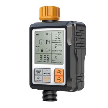 Imagem de Timer de Irrigação Rega Automática para Jardim Mangueira com Atraso Chuva Trava Infantil IP65 Tela LCD Grande
