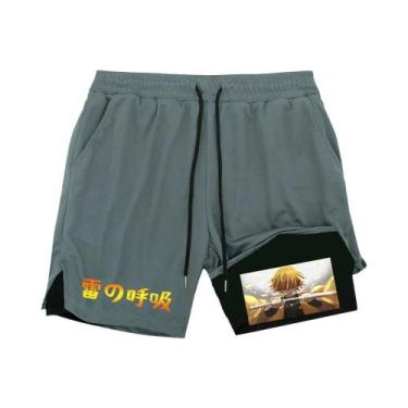 Imagem de Bermuda Esportiva Masculina Estampada Moderna Para Corrida E Fitness, 