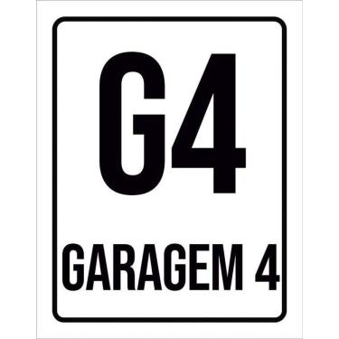 Imagem de Kit 3 Placas Sinalização Ambiente Indicativo G4 Garagem 4