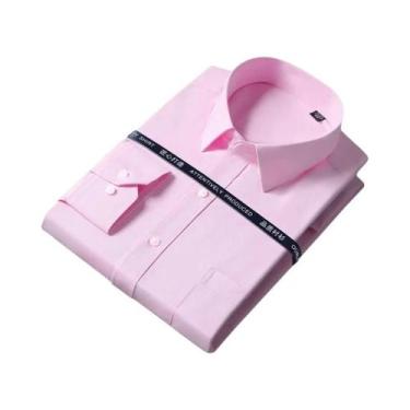 Imagem de Camisa Social Masculina Branca De Manga Longa Antirrugas Com Bolso Par