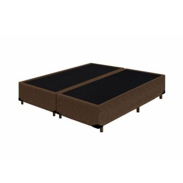 Imagem de Base Box Queen Bipartido Homequeen Suede Marrom 40x158x198