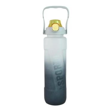 Imagem de Garrafa sport de plástico com alça 1000ml - QUERO PRESENTEAR, Cinza