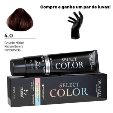Imagem de Coloração Permanente Select Color Nº4.0 Castanho Médio Prohall 50g