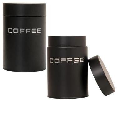 Imagem de Pote Lata Para Café Açúcar Coffee De Mantimento Decoração - MUNDIART, 