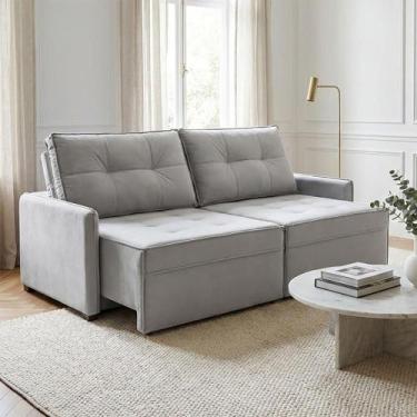 Imagem de Sofá Cama Retrátil 3 Lugares 2,15m para Sala de Estar em Madeira de Eu