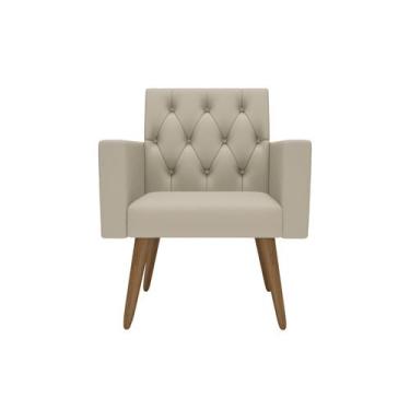 Imagem de Poltrona Capitonê Reforçada Para Sala Toque De Luxo material sintético
