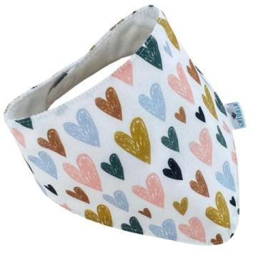 Imagem de Babador Bandana Slim - Corações Coloridos - 1 peça - CRIVALE