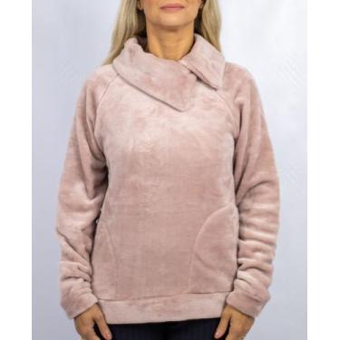 Imagem de Blusão Manga Longa de Fleece Gola Alta - Cia B, Rosa chá, P