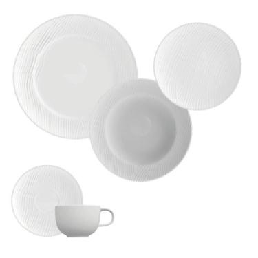 Imagem de Jogo Jantar Chá 30 Peças Dunas Branco Fosco Germer Porcelana - Germer 