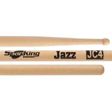 Imagem de Baqueta Spanking Linha Natural Jazz JC4 Padrão 7A Comprida Ponta Bolin